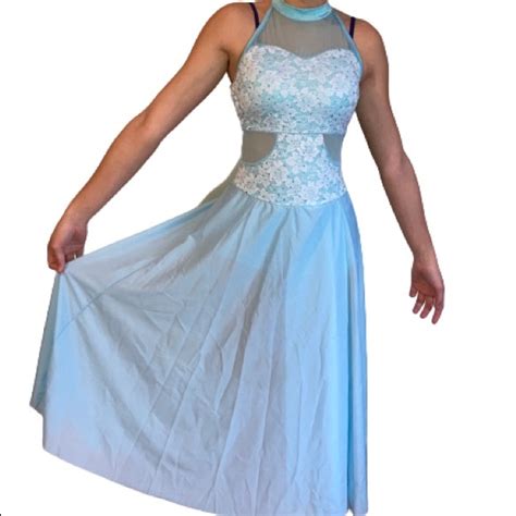 Dansco | Costumes | Dance Costume Dansco Child Light Blue With Sequins ...