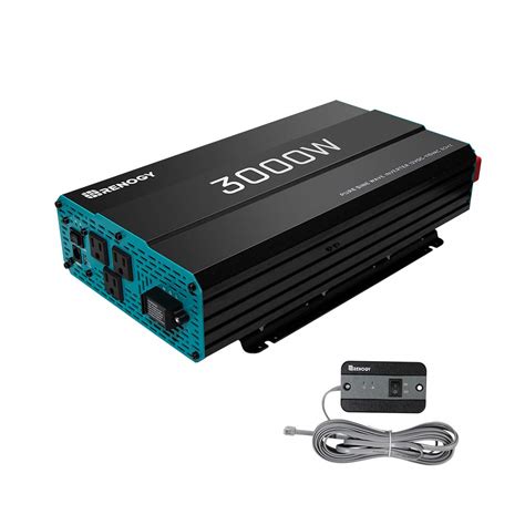 Renogy 3000w Pure Sine Wave Inverter 12v Dc To 120v Ac Converter For Home Rv Truck Off Grid