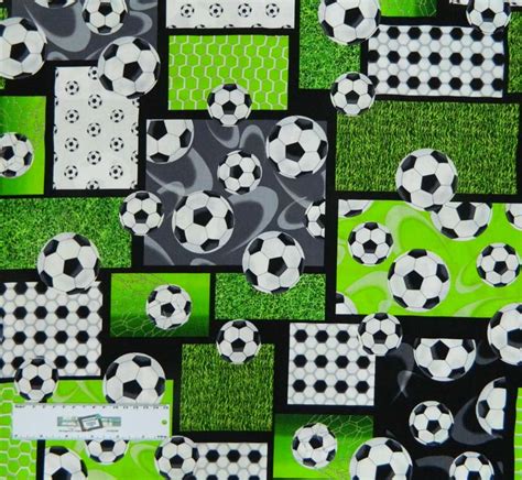 Patchwork Quilting Sewing Cotton Fabric Soccerfootball 50x55cm New Ebay