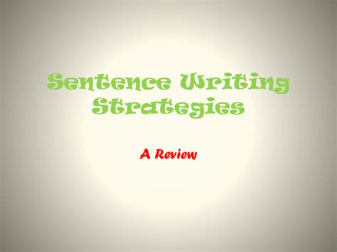 Simple Sentence Review