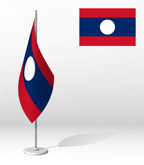 Flag Of Lao People Democratic Republic On Flagpole For Registration Of