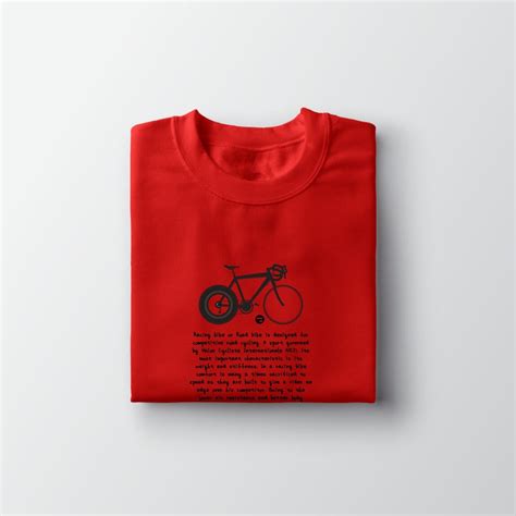 Racing Bike T Shirt Cycling Tshirt Red Tshirt Crew Neck Etsy