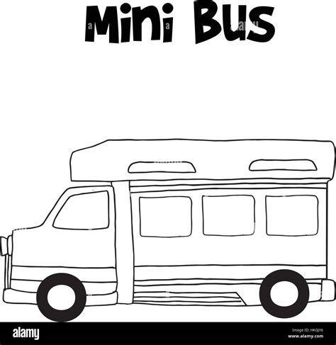 Mini Bus Hand Draw Vector Stock Vector Image Art Alamy