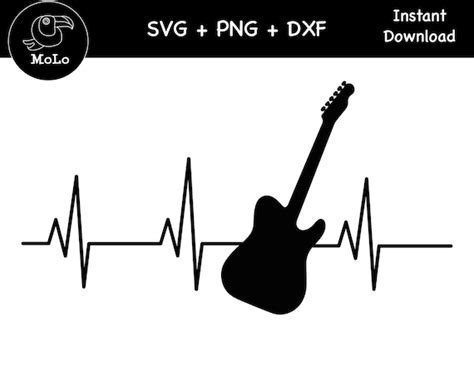 Guitar Heartbeat Svg Heartbeat Cricut Svg Png Dxf Etsy