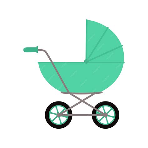 Premium Vector Baby Carriage Baby Pram Stroller Vector Illustration