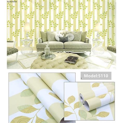 Jual Wallpaper Sticker Dinding Daun Pucat Ukuran 10m X 45cm Shopee