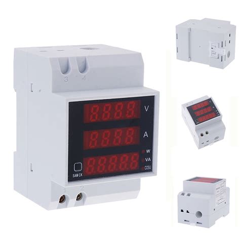 Ac V Digital Din Rail Led Voltmeter Voltmeter Voltage Current