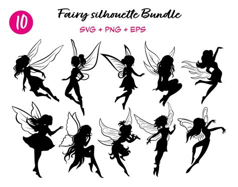 Fee SVG Tinkerbell Zahnfee Svg Bundle Silhouette Vektor Sofort