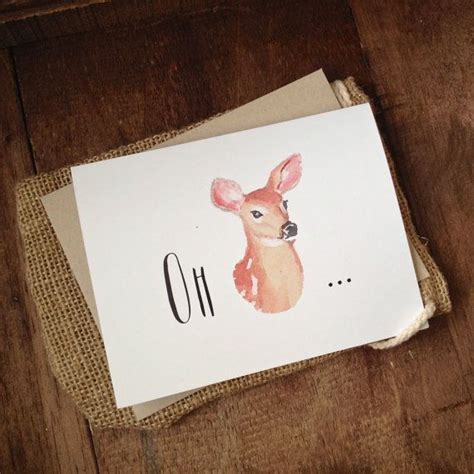 Oh Deer Greeting Card Funny Greeting Card By Thewoolberrypress Funny