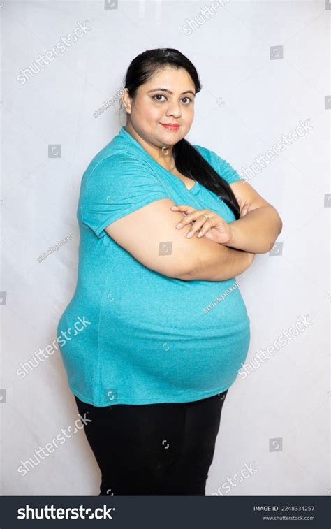 Fat Indian Woman Standing Cross Arm Stock Photo 2248334257 Shutterstock