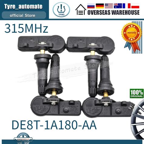 4PCS DE8T 1A180 AA 9L3Z1A189A 315MHz TPMS SENSOR TIRE PRESSURE MONITOR