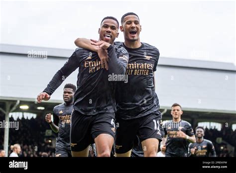 Gabriel Magalhaes Of Arsenal Celebrates After Scoring During The