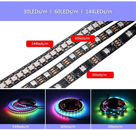 DC5V 5m Ws2812b Ws2812 LED Pixel Strip 30 60LEDs M Programmable