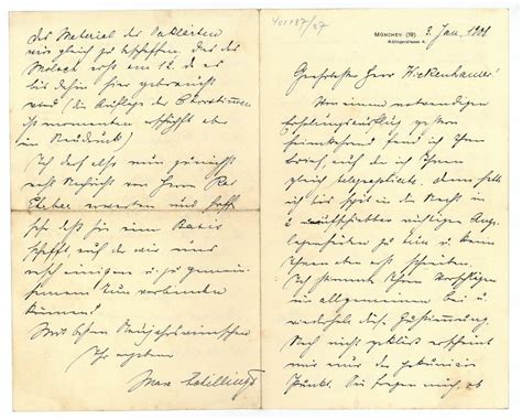 Eigenh Brief Mit U Von Schillings Max Von Komponist 1868 1933