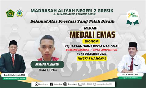 Keren Alvianto Sukses Raih Medali Emas Ekonomi Nasional Man Gresik