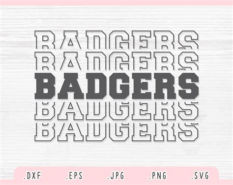 Badgers Svg Dxf Pngeps Badgers Mascot Svgbadgers Cut Etsy