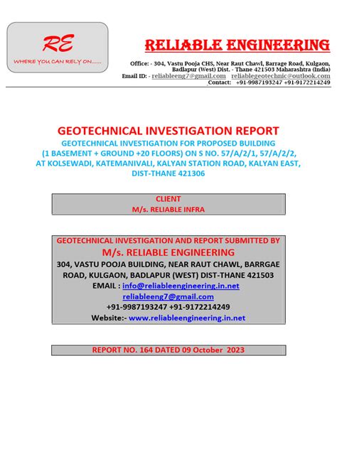 Geotechnical report | PDF | Deep Foundation | Foundation (Engineering)