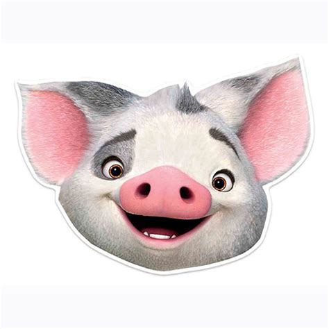 Disney Moana Pua Pig Cardboard Face Mask for Children | Partyrama