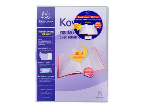 Exacompta Kover Protège cahier avec rabats pochettes 24 x 32 cm