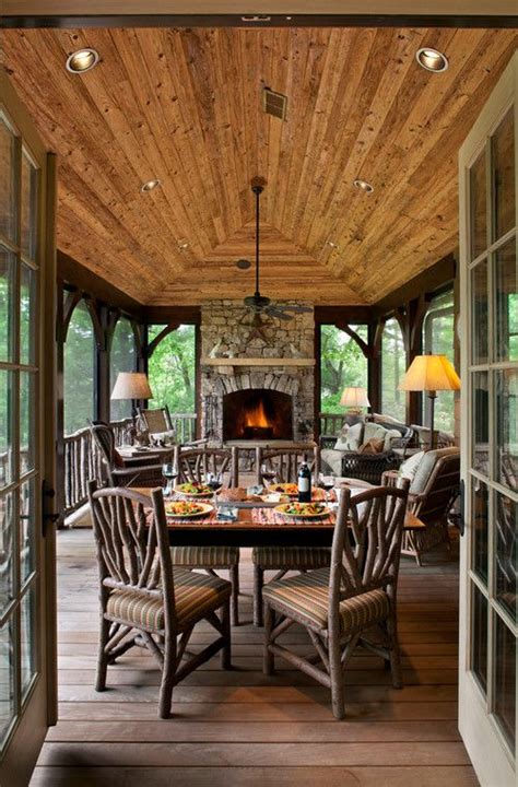 Custom Screened In Porch with Wooden Vaulted Ceiling- Screened In Porch Designs- Amazing Deck