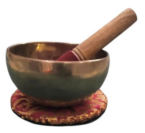 Golden And Copper Plain Raagayuj Brass Singing Bowl Gm Hemisphere