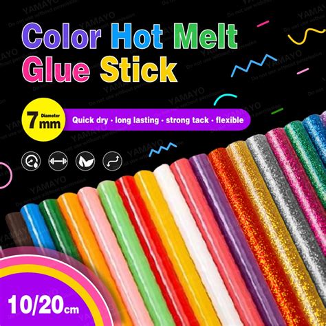 Mm Colourful Hot Glue Stick Solid Colours Melt Diy Craft Glue Gun Refills Sticks Glitter