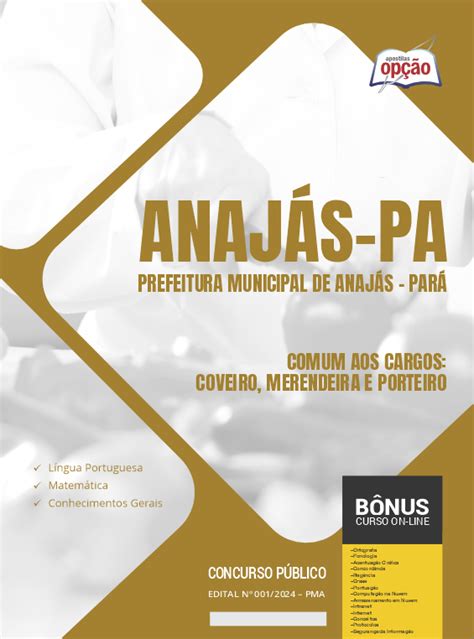 Apostila Prefeitura de Anajás PA em PDF Comum aos Cargos Coveiro