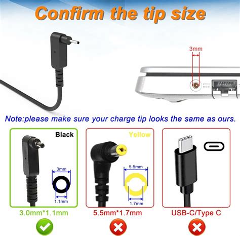 Acer Chromebook C710 Laptop Charger 19V 3 42A 65W Adapter 3 0 X 1 1mm