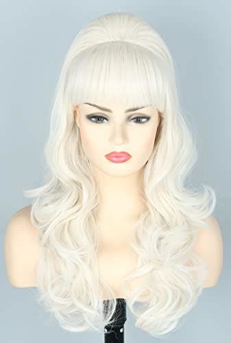 Amazon Topcosplay Womens Wig Platinum Blonde Beehive Wigs Bouffant