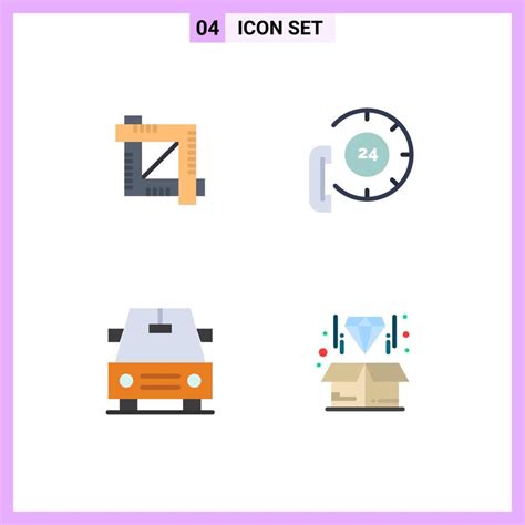 Universal Icon Symbols Group Of Modern Flat Icons Of Crop Car Graphic