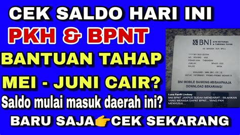 Pkh Hari Ini Cek SaldoPKH BPNT TAHAP MEI JUNI MULAI CAIR TGL 5