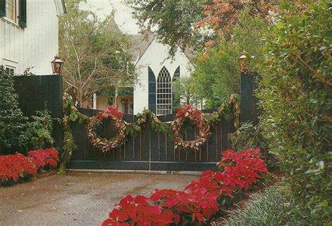 Beautifully Decorated Driveway Entrance Christmas Door Outdoor