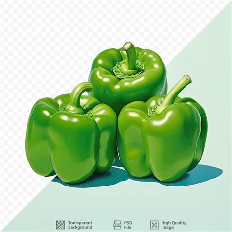 Premium Psd A Green Bell Pepper With A Green Stem