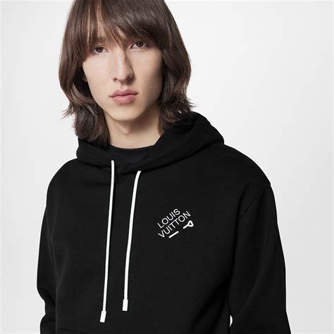 Signature Hoodie With Embroidery Luxury Black Louis Vuitton