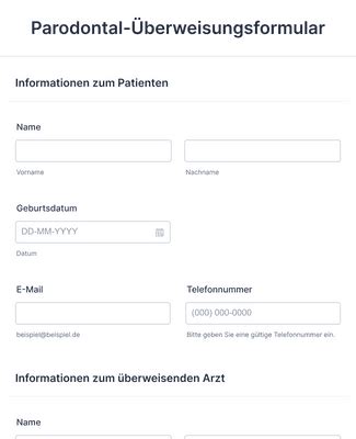Parodontal Berweisungsformular Formularvorlage Jotform