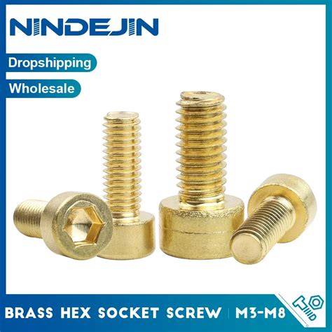 Nindejin Pcs Brass Allen Head Screw M M M M M Hexagon Hex