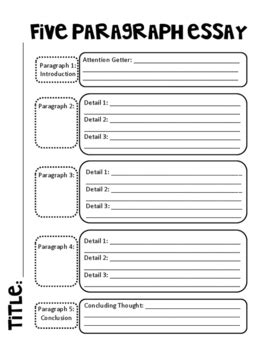 Five Paragraph Essay Graphic Organizer By Jill Borg TPT