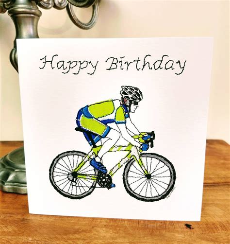 Cycling Card Cycling Birthday Card Bike Birthday Card Etsy