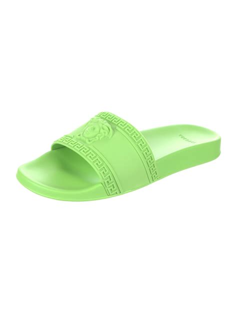 Versace Pvc Slides Green Sandals Shoes Ves101797 The Realreal