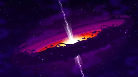 Sci Fi Black Hole Kurzgesagt Minimalist Stars Space Hd Wallpaper