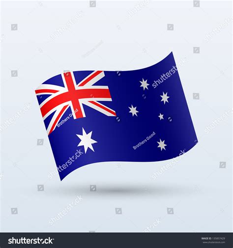 Australia Flag Waving Form On Gray Stock Vector Royalty Free