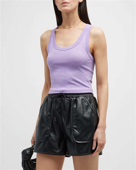 Iro Emma Cropped Rib Tank Top Editorialist