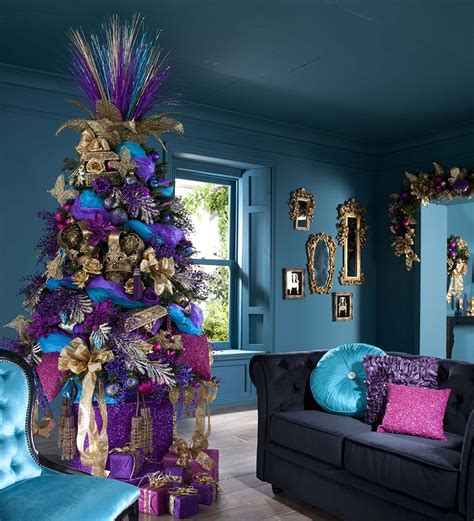 Blue And Purple Christmas Decor From The Article 15 Christmas Color Schemes Beyond The Traditio