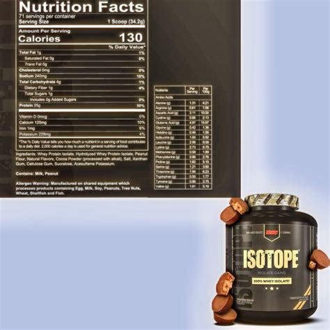 Redcon1 Isotope 100 Whey Isolate 71Serv 2 421G Peanut Butter