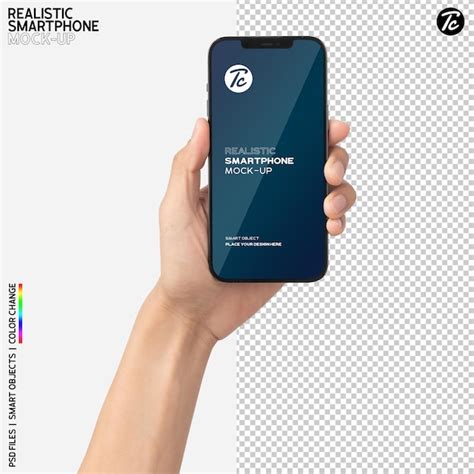 M O Segurando A Maquete Do Smartphone Psd Premium