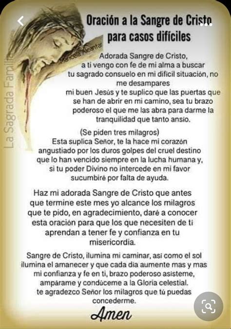 Oración A La Sangre De Cristo Para Casos Difíciles Oraciones Milagrosas Y Poderosas Oración