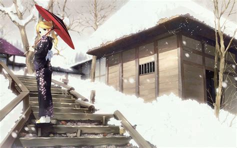 Wallpaper Id 140341 Anime Anime Girls Women Winter Snow Snow