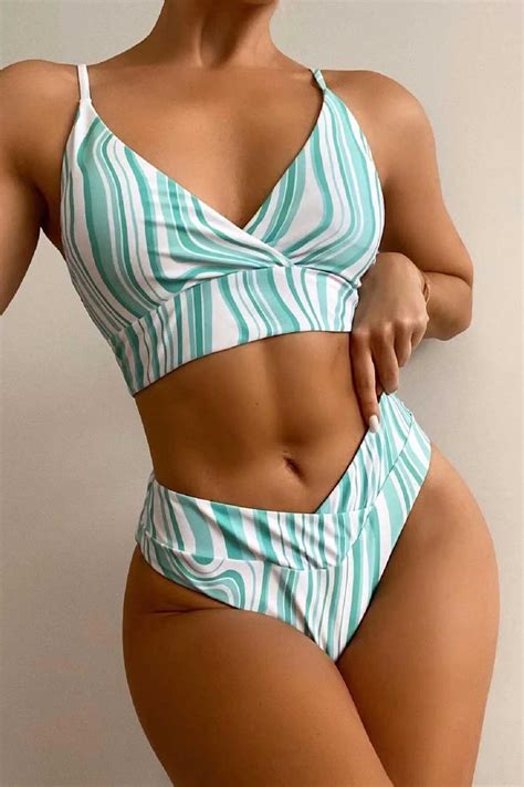 Shein Bikini Rayas De Cebra Vezia