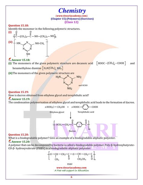 Ncert Solutions For Class 12 Chemistry Chapter 15 Polymers