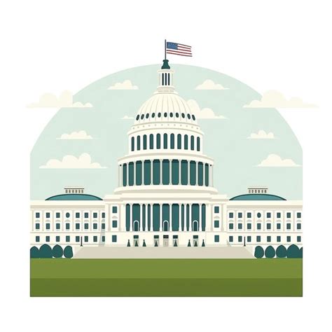 Premium Photo Cartoon Flat Vector Illustration Of Us Capitol Building